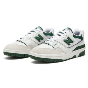 New Balance 550 White and Green Sneakers